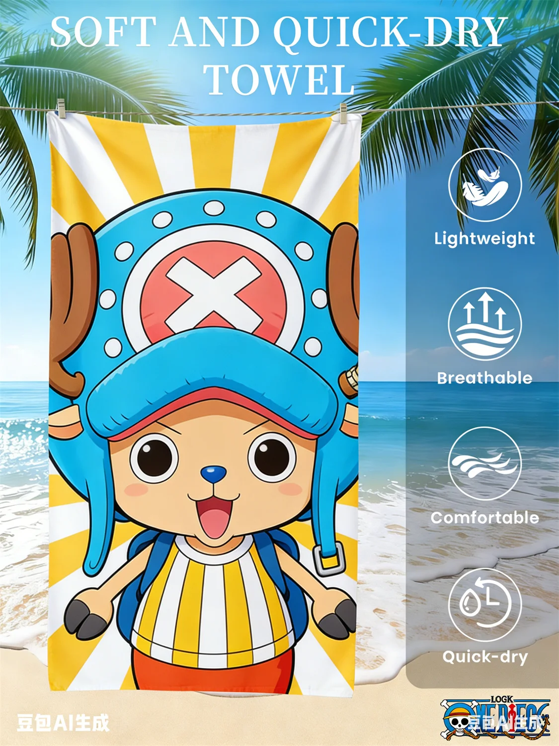 Tonny Chopper Yellow Beach Towel