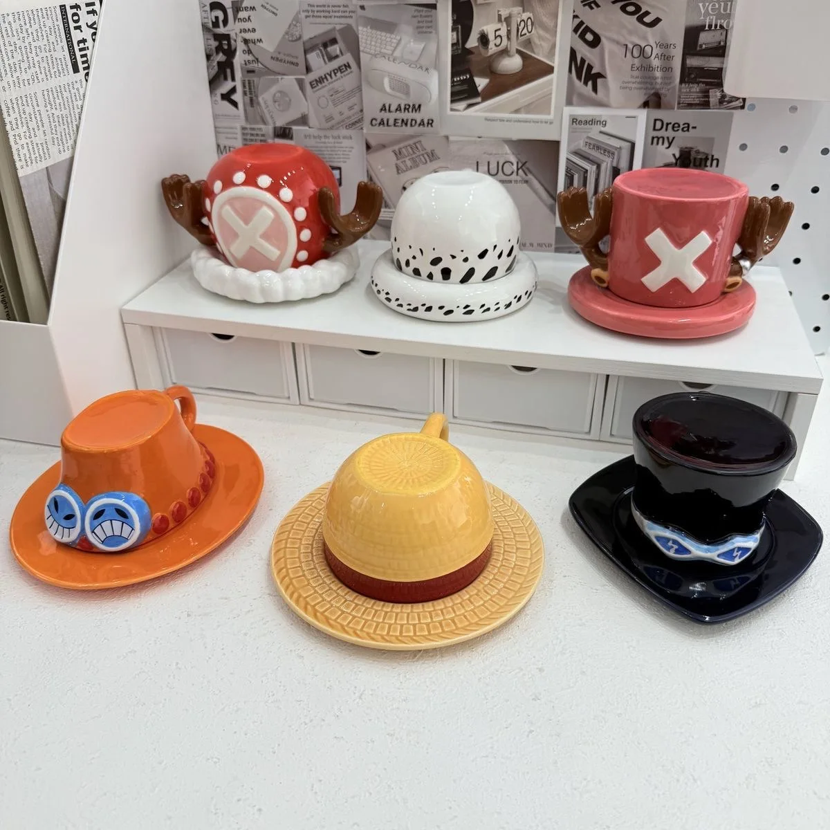 One Piece Characters Hat Shaped Mug